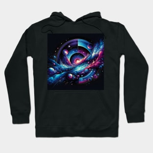 Celestial Dance: Spiral Galaxies and Cosmic Waves Hoodie